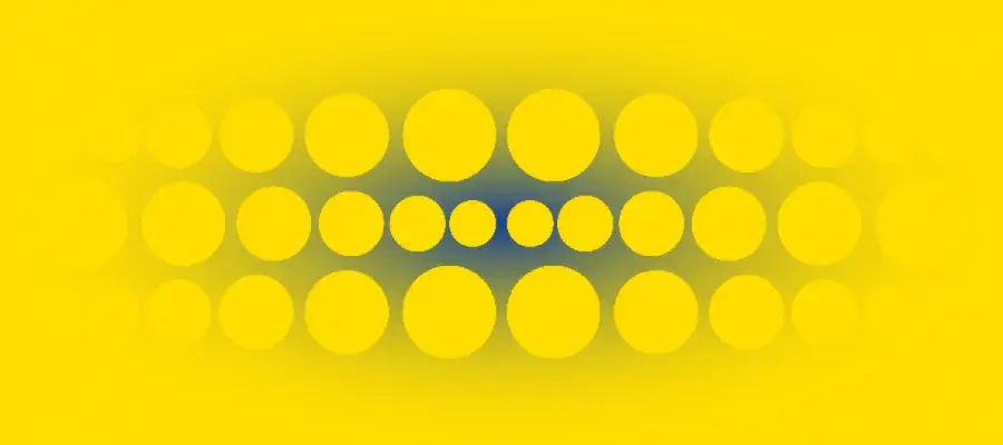 abstract yellow circles banner