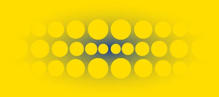 abstract yellow circles banner