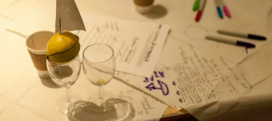 Doodles by audience member at Café des Artistes number 1.