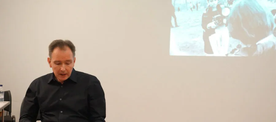 Eamonn Carrabine speaking about Diane Arbus at Café des Artistes number 11.