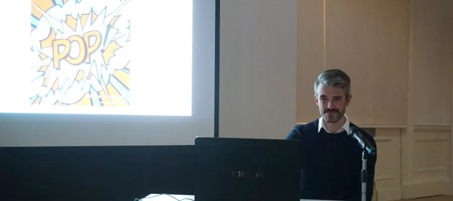 James Boaden discusses Roy Lichtenstein at Café des Artistes number 12.