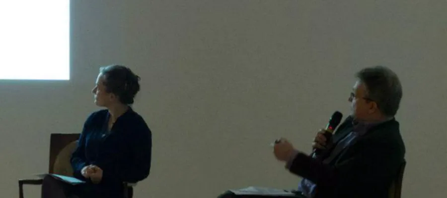 Ruth Burgon and Patrick Elliot give presentation.