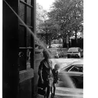 Klaus Rinke’s water installation at the entrance to ECA Main Building (August 1970). Photo