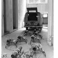 Joseph Beuys, The Pack, installed in the Sculpture Department Corridor. Photo