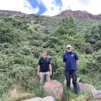 SGA50 Jonathan Long (University Landscape Services Manager) and Stephen Christoforou (Park and Gardens Manager Holyrood Park and Palace Gardens). Photo 2