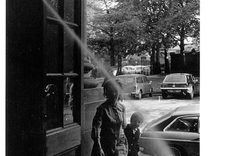 Klaus Rinke’s water installation at the entrance to ECA Main Building (August 1970). Photo