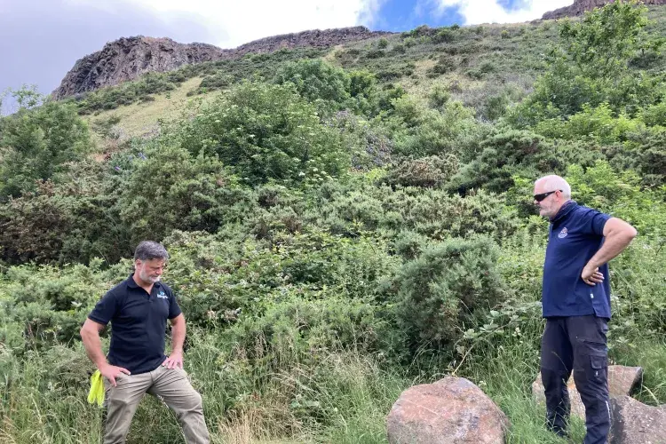 SGA50 Jonathan Long (University Landscape Services Manager) and Stephen Christoforou (Park and Gardens Manager Holyrood Park and Palace Gardens). Photo 1