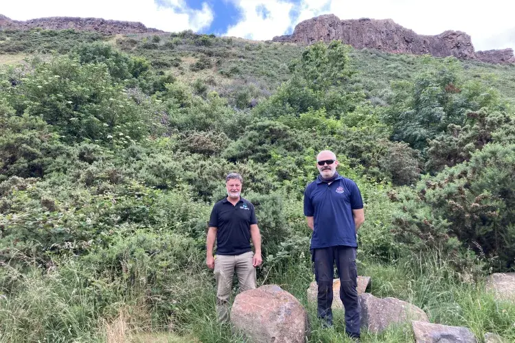 SGA50 Jonathan Long (University Landscape Services Manager) and Stephen Christoforou (Park and Gardens Manager Holyrood Park and Palace Gardens). Photo 2