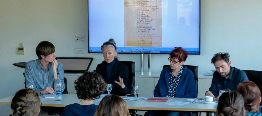 Panellists in discussion at the Psychoanalysis workshop. 